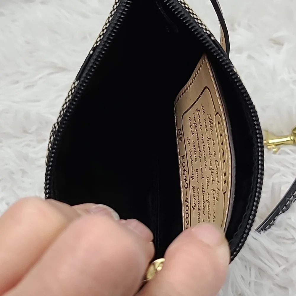 Coach Black/Tan Wristlet